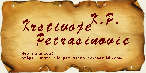 Krstivoje Petrašinović vizit kartica